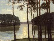 Walter Leistikow Evening mood at the battle lake china oil painting artist